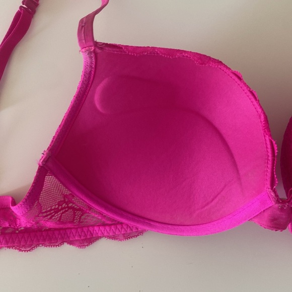 La Senza Bra Push Up Pink Lace Neon Sparkle Size - Picture 12 of 17